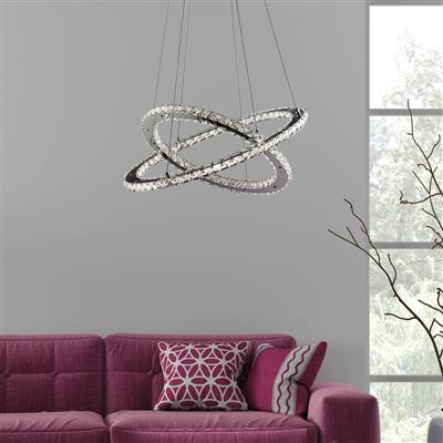 Chrome & Clear Glass Ring Ceiling Light