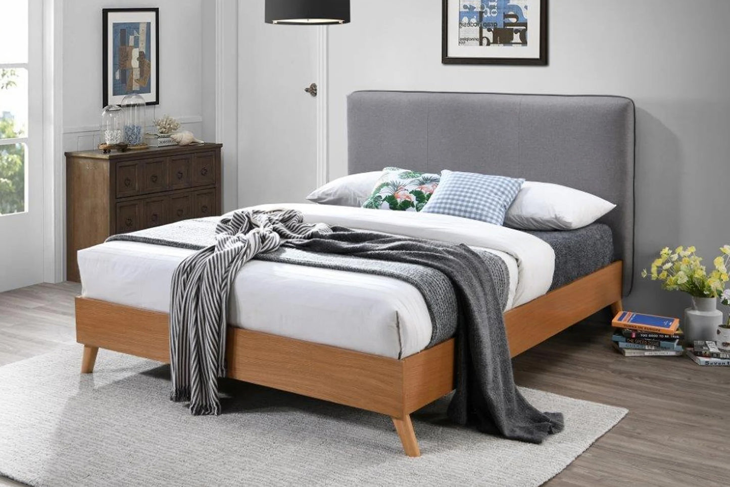 Wood & Fabric Bed
