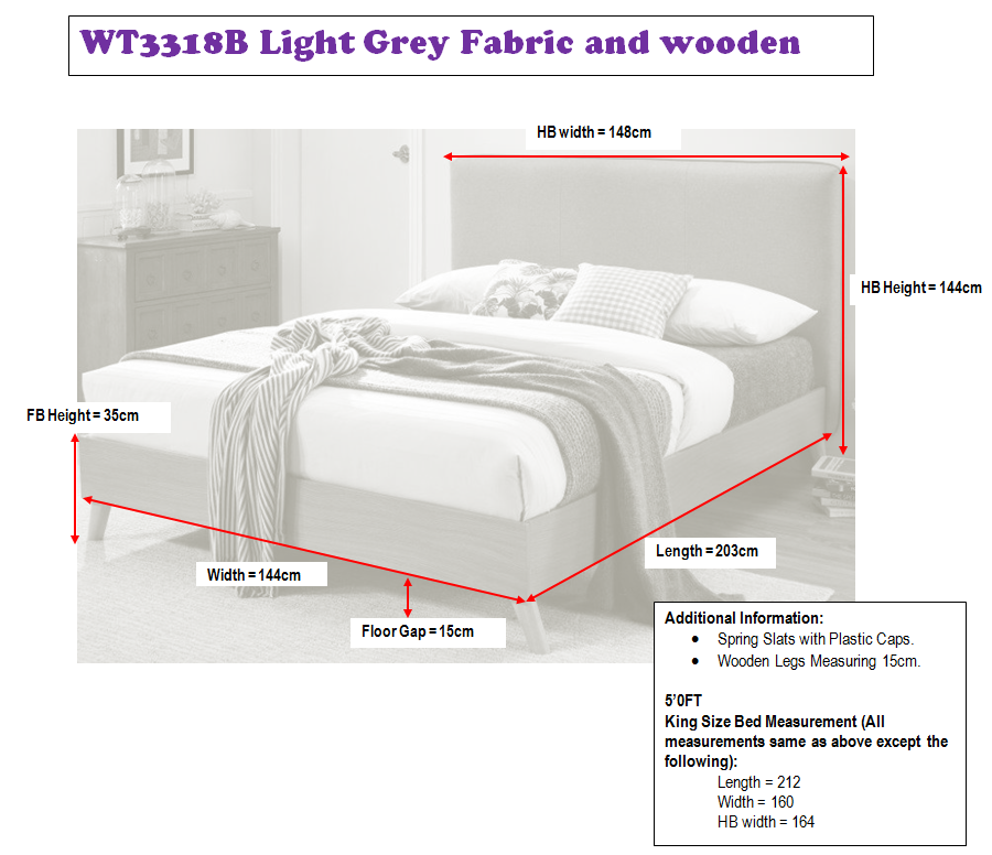 Wood & Fabric Bed