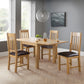 Waxed Oak Finish Flip Top Extendable Dining Table