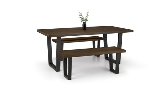 Industrial Dark Oak Dining Bench