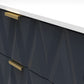 Diamond Indigo & White Matt Midi Chest of 2 Drawers