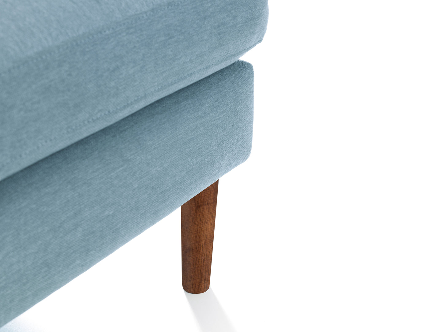 Blue Linen Retro Ottoman