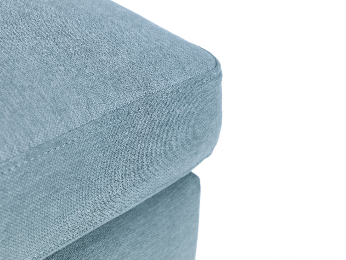 Blue Linen Retro Ottoman