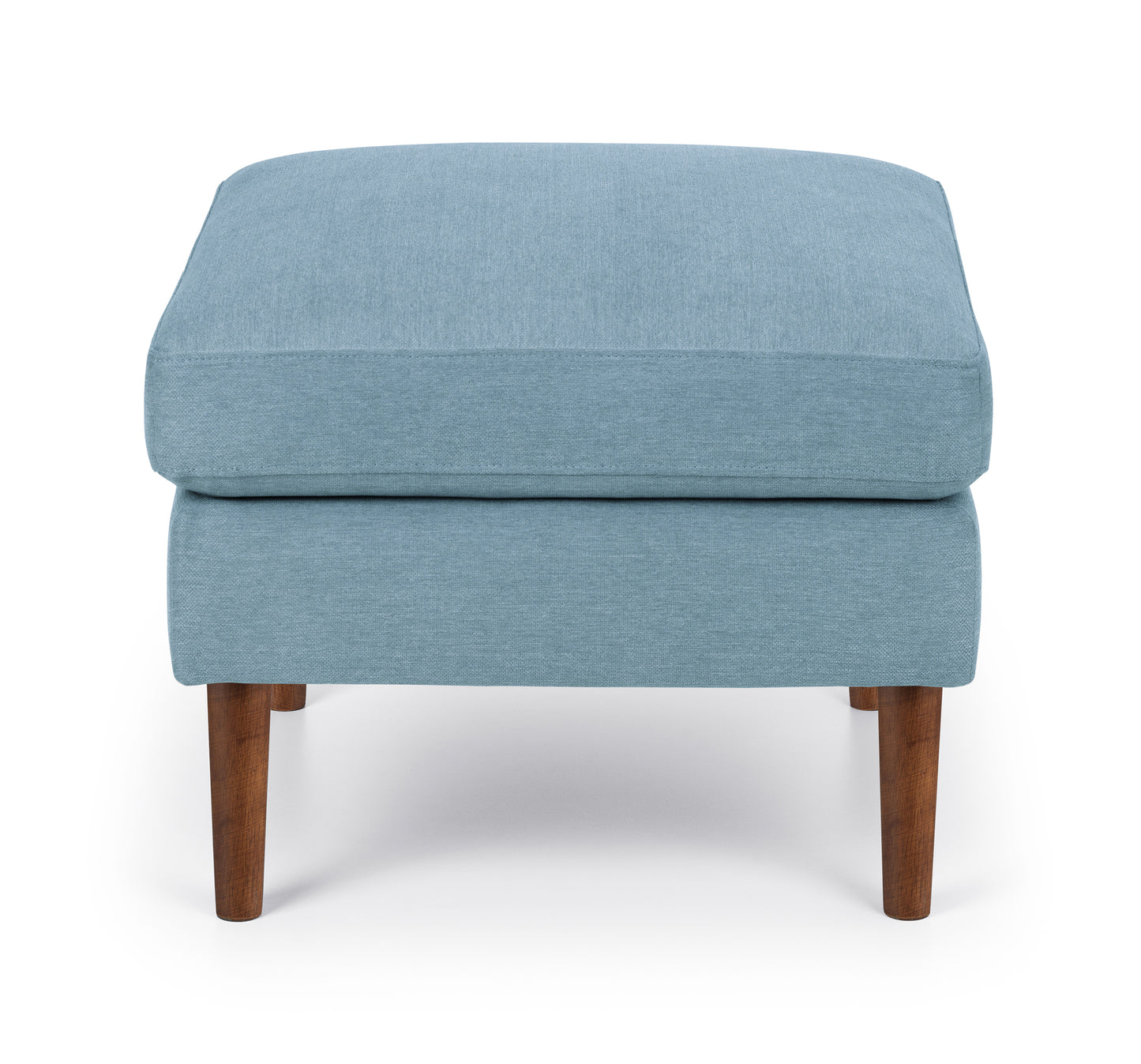 Blue Linen Retro Ottoman
