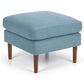 Blue Linen Retro Ottoman
