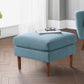 Blue Linen Retro Ottoman