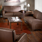 Chestnut Faux Leather Sofabed